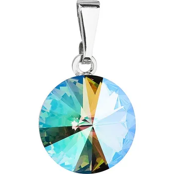 Přívěsek Evolution Group s.r.o. Přívěsek bižuterie se Swarovski krystaly zelený fialový kulatý 54001.5