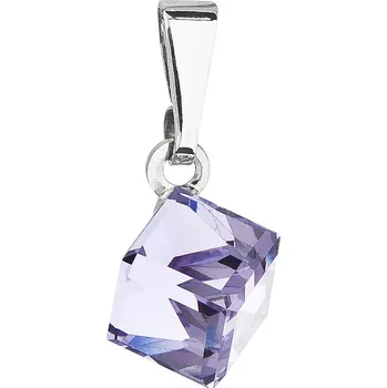 Přívěsek Evolution Group s.r.o. Přívěsek bižuterie se Swarovski krystaly fialová kostička 54019.3