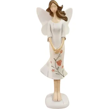 Vánoční dekorace Andílek s květinami (15cm)