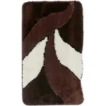 Koupelnová předložka, 80 × 50 cm, polyester, hnědá, listy