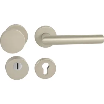 Dveřní kování TI - CUBO/FAVORIT - R rozety PZ PLUS, koule/klika levá NP - Nikl perla (142)