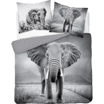 Povlečení Luxusní 3D povlečení - SLON - Francouzské 220x200 cm