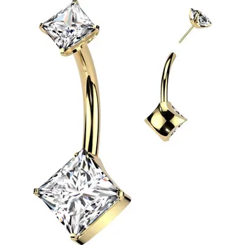 Piercing Zlacený PUSH IN piercing do pupíku TITAN