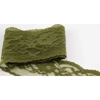Silonová krajka - khaki - šířka 4 cm