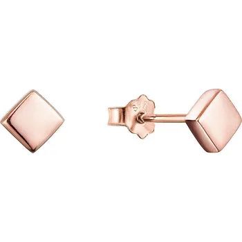 Náušnice Evolution Group s.r.o. Pozlacené stříbrné náušnice čtverečky 61026 Rose Gold