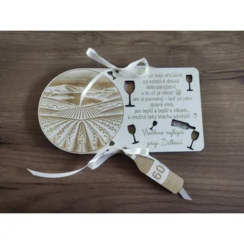 Dekona Dřevěné přání k narozeninám pro milovníky vína 60