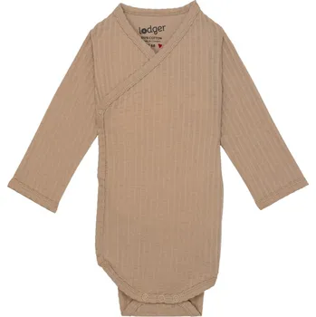 Kojenecký body LODGER Romper LS Seersucker Beige Velikost (od výrobce): 68