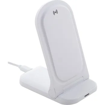 Reklamní Rewolt stojánek mobilního telefonu s bezdrátovou nabíječkou RABS, bílá