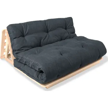 Pohovka Rozkládací futonová pohovka LAYTI 02 140 cm z masivu/grafitově šedá