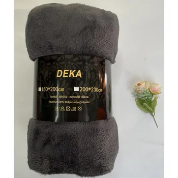 deka AKCE - MIKROPLYŠOVÁ DEKA 200x230cm - TMAVĚ ŠEDÁ