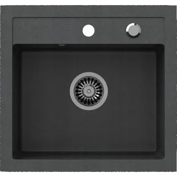 Granitový dřez Jednokomorový granitový dřez Quadron Johnny 110, černý