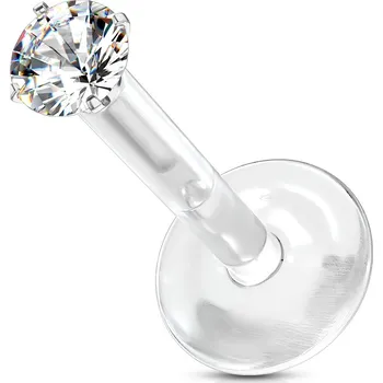 Piercing Šperky4U BioFlex piercing do brady, 2 mm zirkon - LB0028C-120602