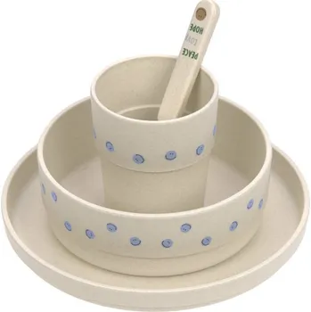 dětská jídelní sada LÄSSIG Dish Set PP/Cellulose Happy Rascals Smile Sky Blue