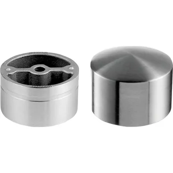 Zábradlí Koncové víčko, vč. 1 adaptéru Koncové víčko, vč. 1 adaptéru, dřevěné madlo O42 mm, nerez. ocel 304, kartáčovaná