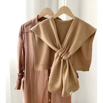 Šála Dámská pletená šála na zimu | módní teplý šál - velbloud