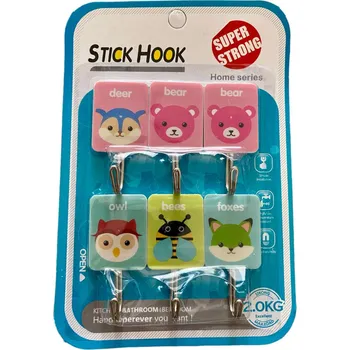 Samolepící háčky - zvířátka (6ks)