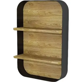 Koupelnový nábytek Nástěnný regál do koupelny Devo Sonet černá/dub přírodní 40 x 60 x 15 cm SF-PL40x60-L09D01