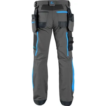 montérky Kalhoty CXS NAOS pánské, šedo-černé, HV modré doplňky, vel. 62