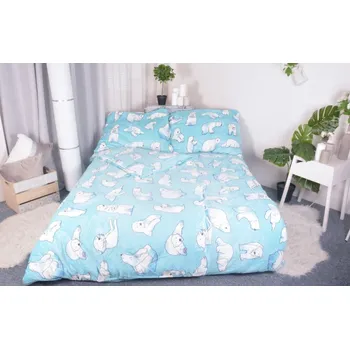 Povlečení POVLEČENÍ MIKROPLYŠ NA 2 POSTELE 70x90/140x200cm - LEDNÍ MEDVĚDI + PROSTĚRADLO ZDARMA ! 2dílné 140 x 200, 70 x 90 cm zipový uzávěr