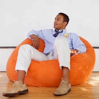 Sedací pytel Sedací vak koule semišová oranžová EMI