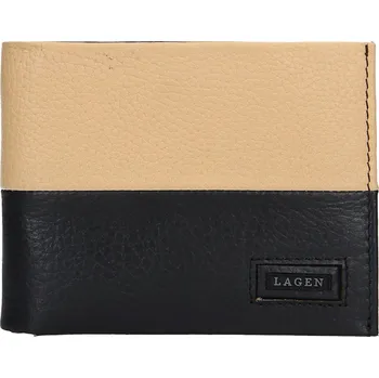 Peněženka Pánská peněženka LAGEN kožená 50044 černá/béžová BLK/BEIGE