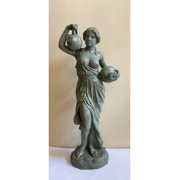 Zahradní dekorace DÍVKA SE DŽBÁNKY - VELKÁ 147 cm BRONZOVÁ SOCHA CHRLIČ VODY
