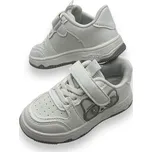 Fashion Dívčí bílé tenisky na suchý zip Barva: Bílá, Velikost: 27