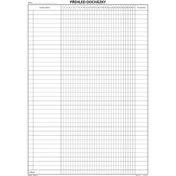 Tiskopis Přehled docházky