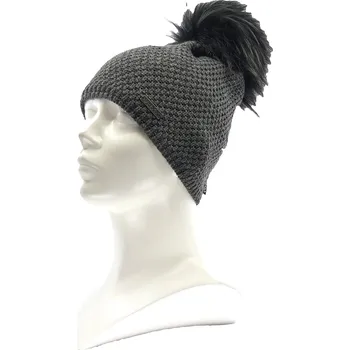 Čepice VOXX Čepice dámská pletená GALLOPERA s bambulí ANTRACITOVÁ uni 119824