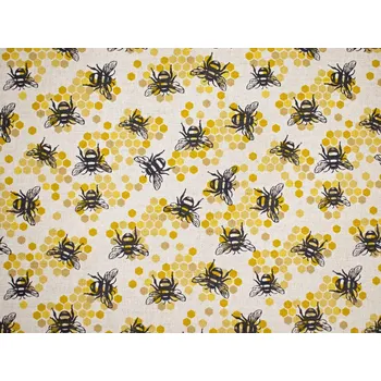Snový svět Včely - lněná látka 240g/m2