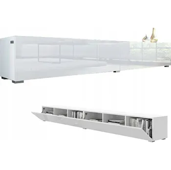 Televizní stolek TV stolek 280 cm pod televizor bílý lesk
