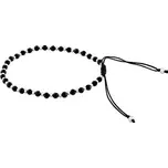 Textilní náramek Sue se stříbrnými korálky a přírodním Onyxem