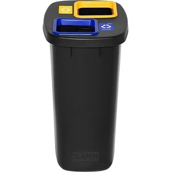 Odpadkový koš Vybaveniprouklid Odpadkový koš na tříděný odpad Duobin 2 × 45 l, barevný rámeček, papír a plast