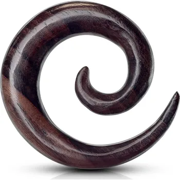 Módní doplněk Šperky4U Roztahovák do ucha dřevo - spirála - EP1029-16
