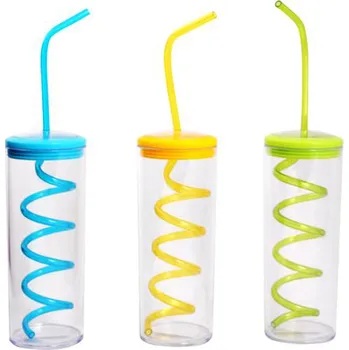 Plastový kelímek s brčkem TORO 300ml