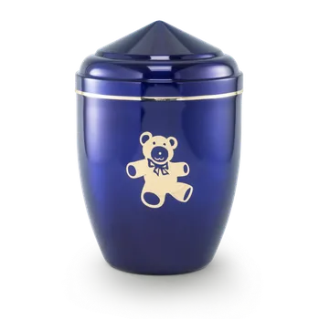 Smuteční dekorace Dětská urna Teddy - Modrá