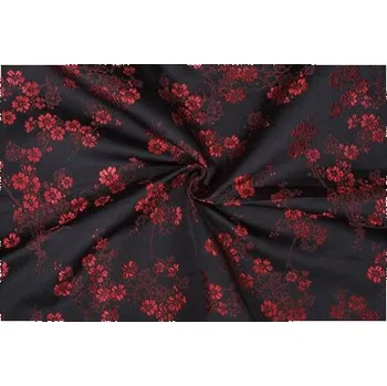 Brokát velká sakura, červeno-černý, sartor.cz