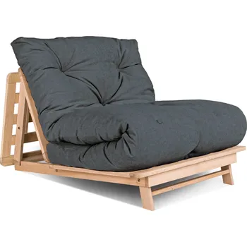 Křeslo Rozkládací futonové křeslo LAYTI 02 90 cm z masivu/grafitově šedé