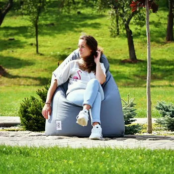 Sedací pytel Sedací vak hruška šedá EMI