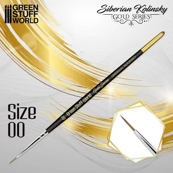 Green Stuff World GOLD SERIES Siberian Kolinsky Brush - Size 00 (Green Stuff World)
