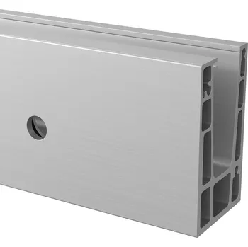 Zábradlí Easy Glass Up Inverse, základní profil, boční montáž Easy Glass Up Inverse, základní profil, boční montáž, délka 5000 mm, s předvrtanými otvory, hliník, surový