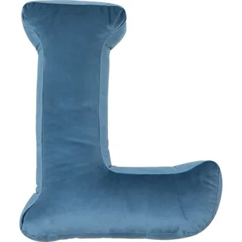 Polštář BETTY’S HOME Sametové písmeno Blue L