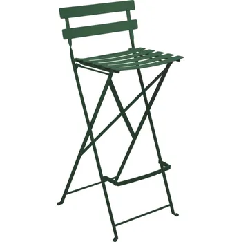 Tmavě zelená kovová skládací barová židle Fermob Bistro