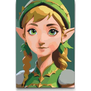 Malování podle čísel - Elfí slečna Velikost: 20x30cm, Rámování: Pouze srolované plátno