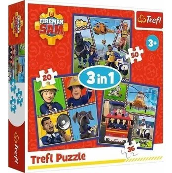 Puzzle Puzzle Požárník Sam: Samův den 3v1 (20,36,50 dílků)
