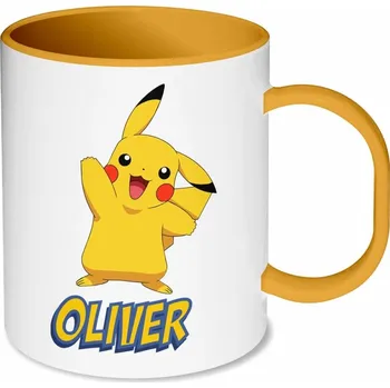 Gravírování Plastový fotohrnek se žlutým vnitřkem a uchem