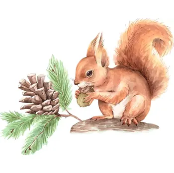 Nášivka NAŽEHLOVAČKA - Veverka s šiškou