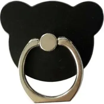 Kroužek na mobil | držák na mobil na prst, styl medvídek - černá