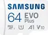 Paměťová karta Samsung EVO Plus microSDXC 64 GB UHS-I U1 V10 + SD adaptér