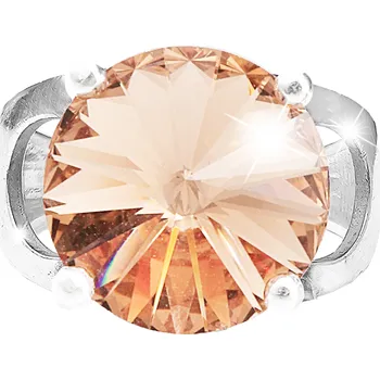 Prsten JSB bijoux s.r.o. Stříbrný prsten se samostatnou rivoli Swarovski Light Peach (Stříbro 925/1000)